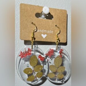 Handmade Floral Resin Earrings